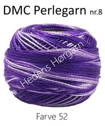 DMC Perlegarn nr. 8 farve 52 lilla multi